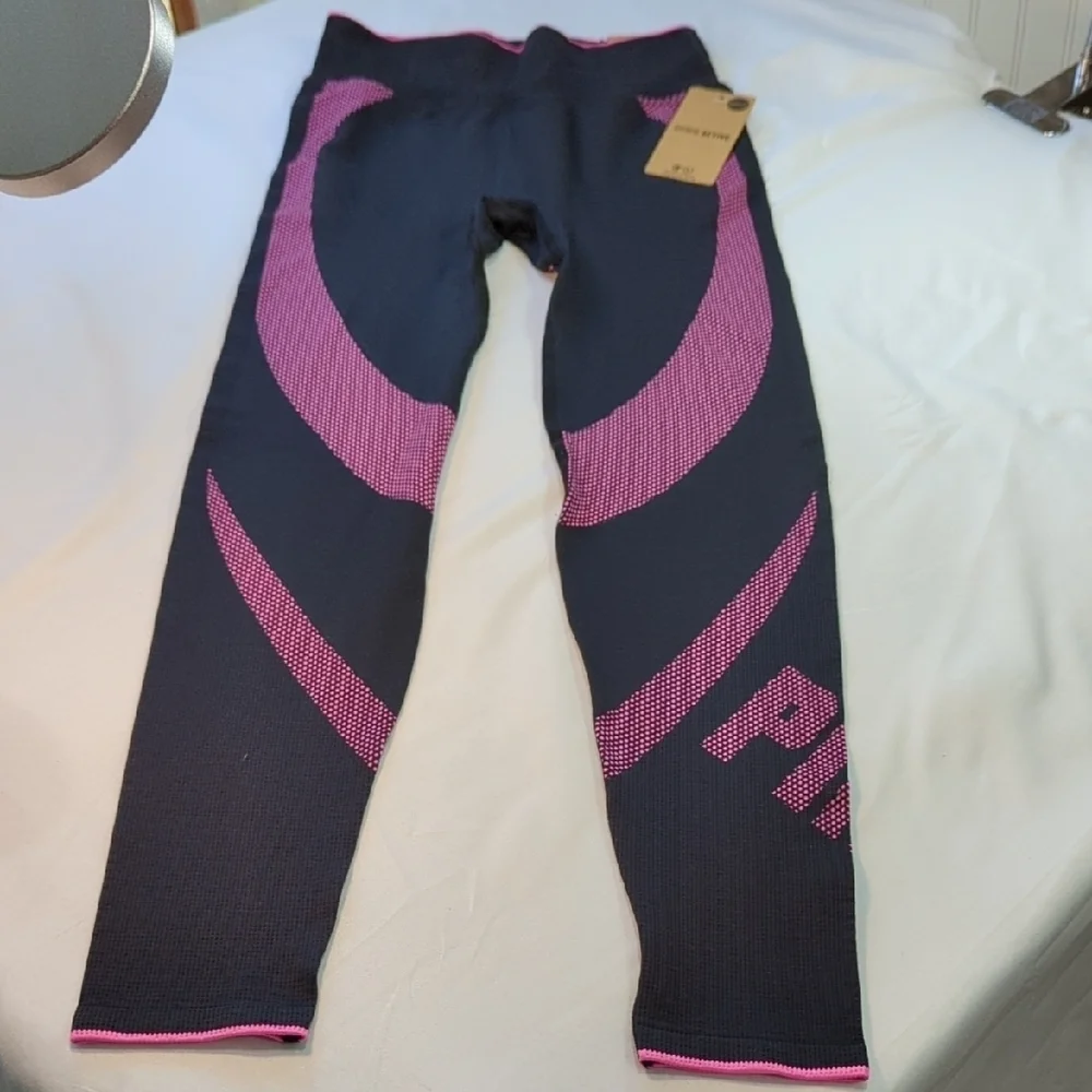 Victoria's Secret Black and Pink Yoga Pants, New With Tags!!! Amazing Butt!!!!